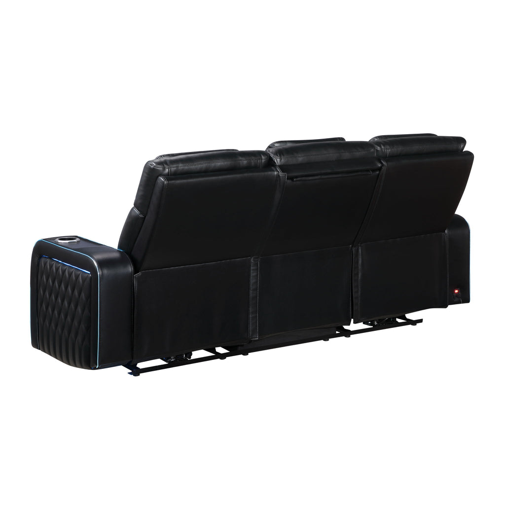 Electra - Power Reclining Sofa With Power Headrests, Drop Down Table, Reading Light, Massage, LED Lighting And USB Control