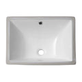 European Style Ceramic Rectangular Undermount Bathroom Sink With Overflow