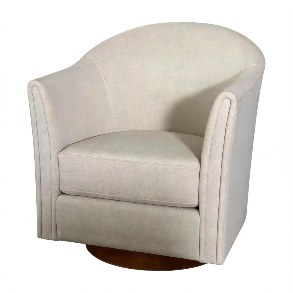 360 Degree Rotating Barrel Armchair For Living Room - Cream Beige