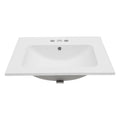 Modern Rectangular Single Vanity Top With Overflow And 3 Faucet Holes - White