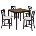 5 Piece Counter Height Dining Table Set With 4 Chairs