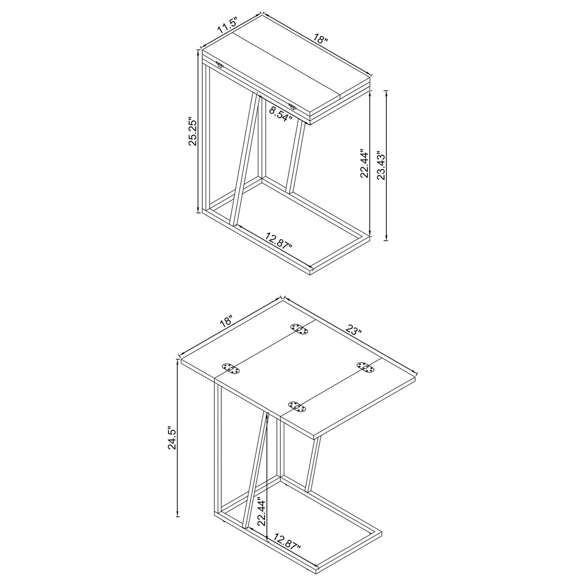 Rectangle Accent Table - Gray