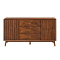 Sideboard Buffet Cabinet With 3 Drawers And 2 Storage Cabinets - Walnut