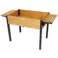 Raised Garden Bed With Metal Legs And Folding Storage Shelf