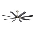 66" Low Profile Ceiling Fan With Dimmable LED Lights, 6 Speed Reversible DC Motor For Indoor - Brushed Nickel