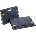 Heavy Duty Plastic 4" High Portable Automotive Curb Ramp For Cars & Wheelchairs Interlocking Design - Black