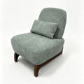 Curved Base Lazy Lounge Accent Chair - Blue / Brown