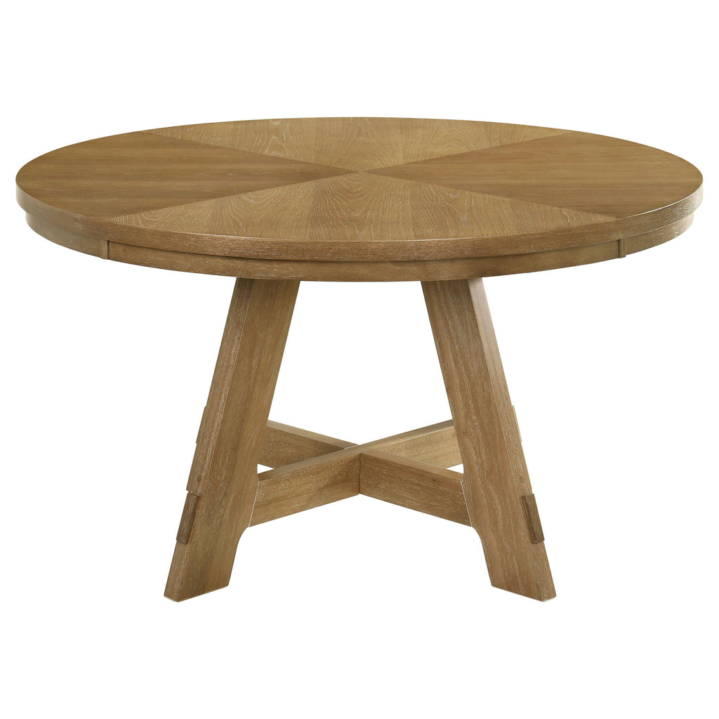 Kent - Round Dining Table - Brown Oak