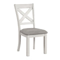 Dining Chairs With Cross Back, Cushion Seat (Set of 2) - White