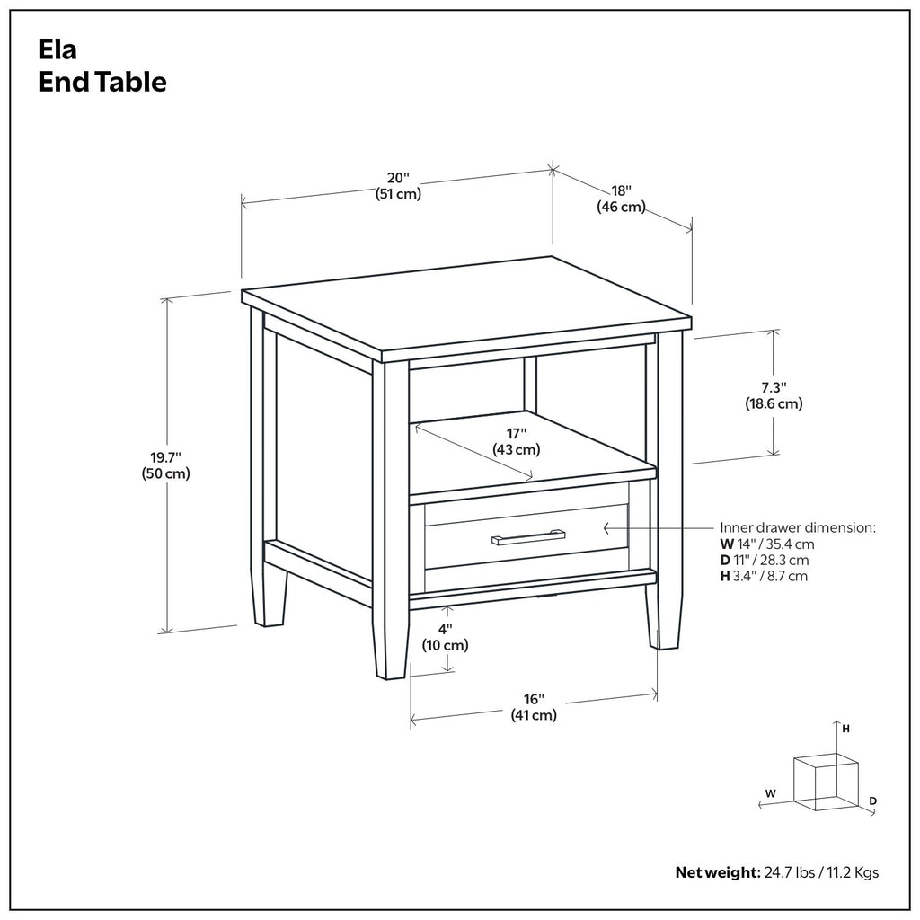 Ela - End Table - Brown