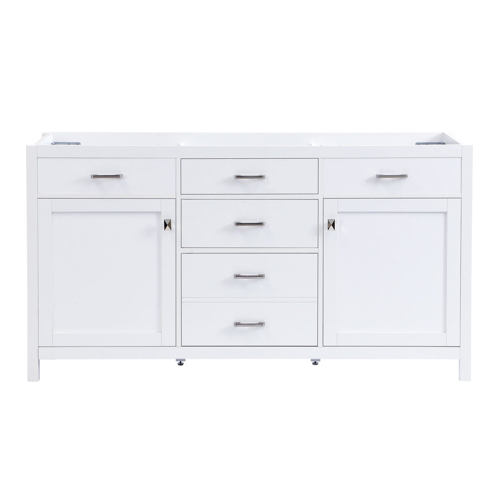 Bathroom Vanity Cabinet Only With Soft Closing Doors & Drawers, Adjustable Shelves - White