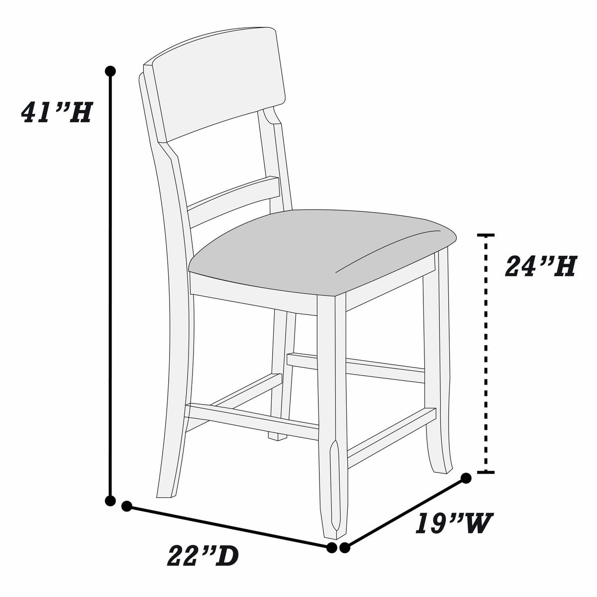 Ladder Back Dining Chairs (Set of 2)