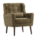 Modern Accent Chair, Arm Chairs For Living Room, Upholstered Mordern Armchair, Comfy Soft Padded Lounge Chair In Small Space, Bedroom, With Pillow, Solid Wood Leg