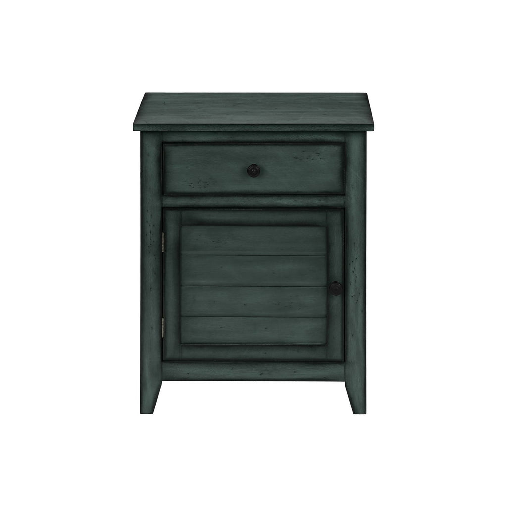 Accent Table With Storage Drawer - Blue