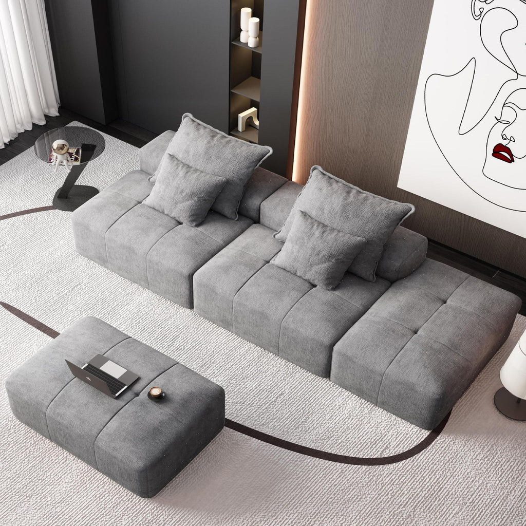 Modern Oversized, Modular Sectional Sofa With Pillows