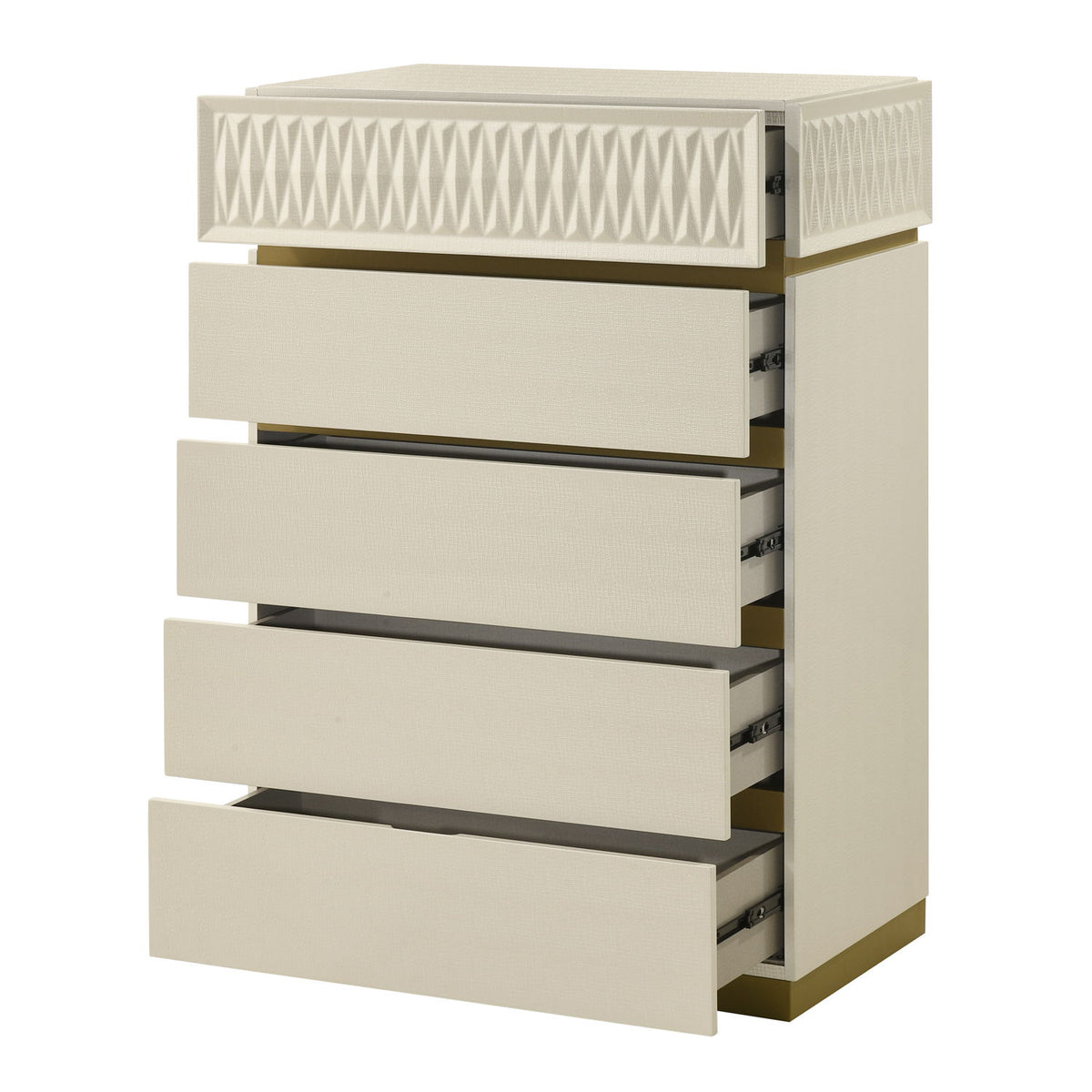 Stanley - 5 Drawer Chest With Crocodile Texture - Gray
