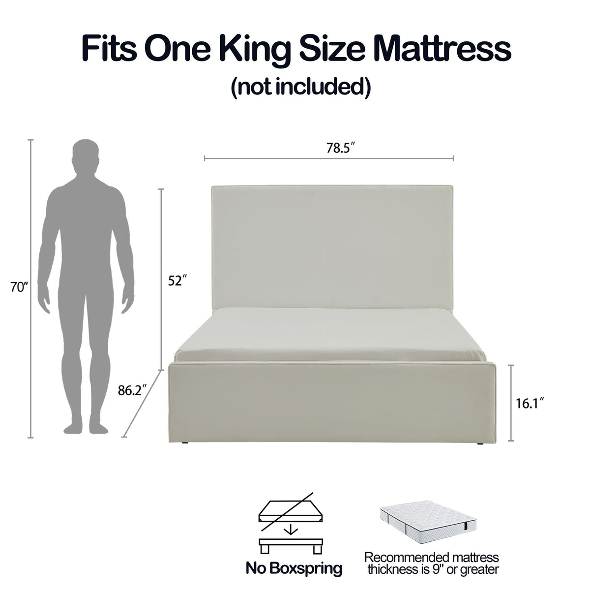 Lucas - Tall Headboard Upholstered Bed