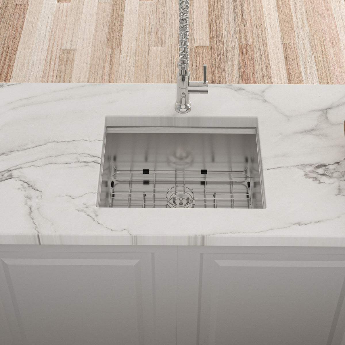 Single Bowl, Undermount Workstation, Kitchen Sink With Accessories