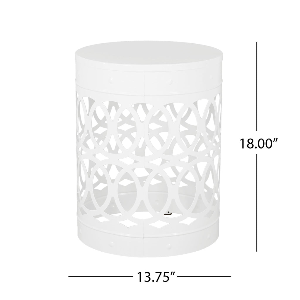 Outdoor Metal Large End Table, Modern Design