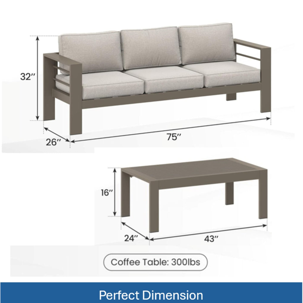 Outdoor Patio Set All-Weather & Thick Cushions