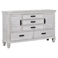 Lockeford - 5 Drawer Dresser With Side Cabinets - White