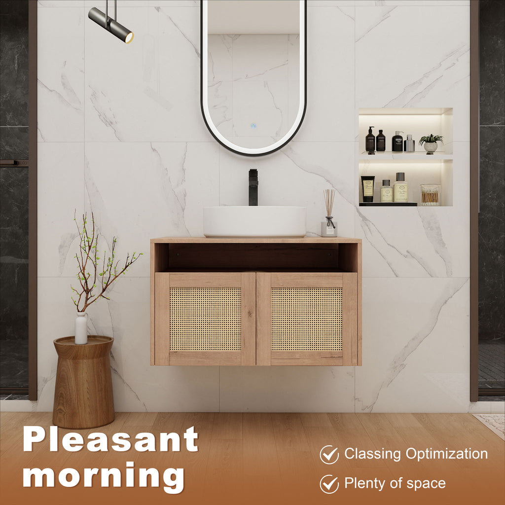 Bathroom Vanity & Art Sink, 2 Soft Close Doors, Float Mounting Design