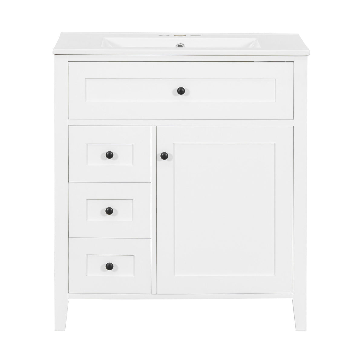 Bathroom Vanity With Sink, 3 Drawers And Adjustable Shelf, Freestanding Storage Unit