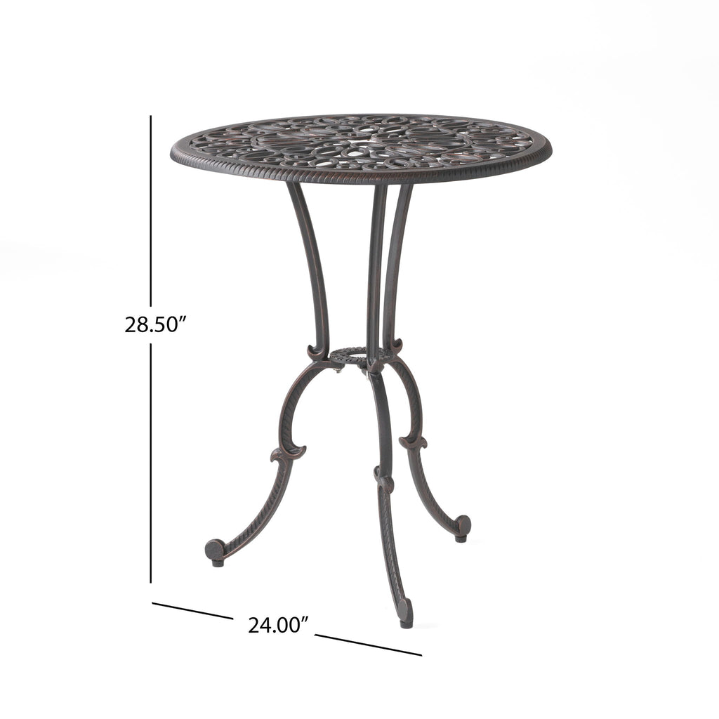 Charleston 3 Pieces Cast Bistro Set - Copper
