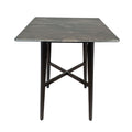 Modern Bar Height Dining Table, Rubberwood Legs And Laminate Table Top, Paladina Marble - Black
