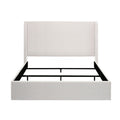 Caron - King Size Upholstered Wingback Bed With High Headboard - Ivory