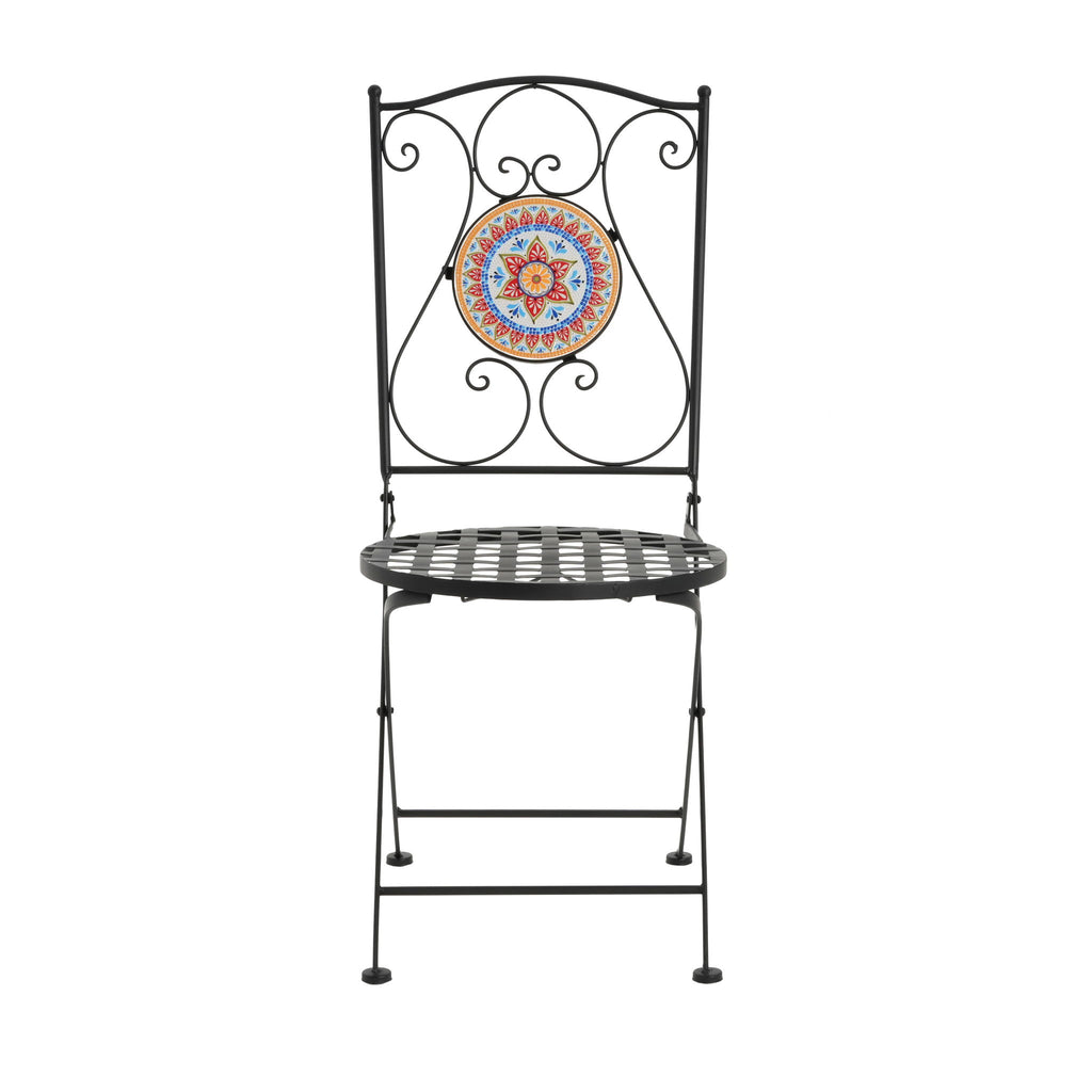 Lambert - Outdoor Chat Set - Black / Red