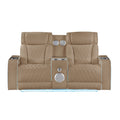 Electra - Power Reclining Loveseat With Power Headrests, Console, Speakers, Massage, LED Lighting And USB Control