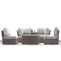 All Weather Patio Seating Set With Cushions 4 Person - Espresso