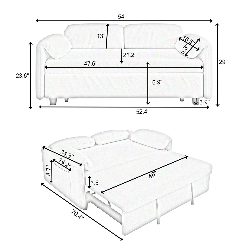 Sofa, Dual Purpose Lounge With Retractable Queen Size Bed