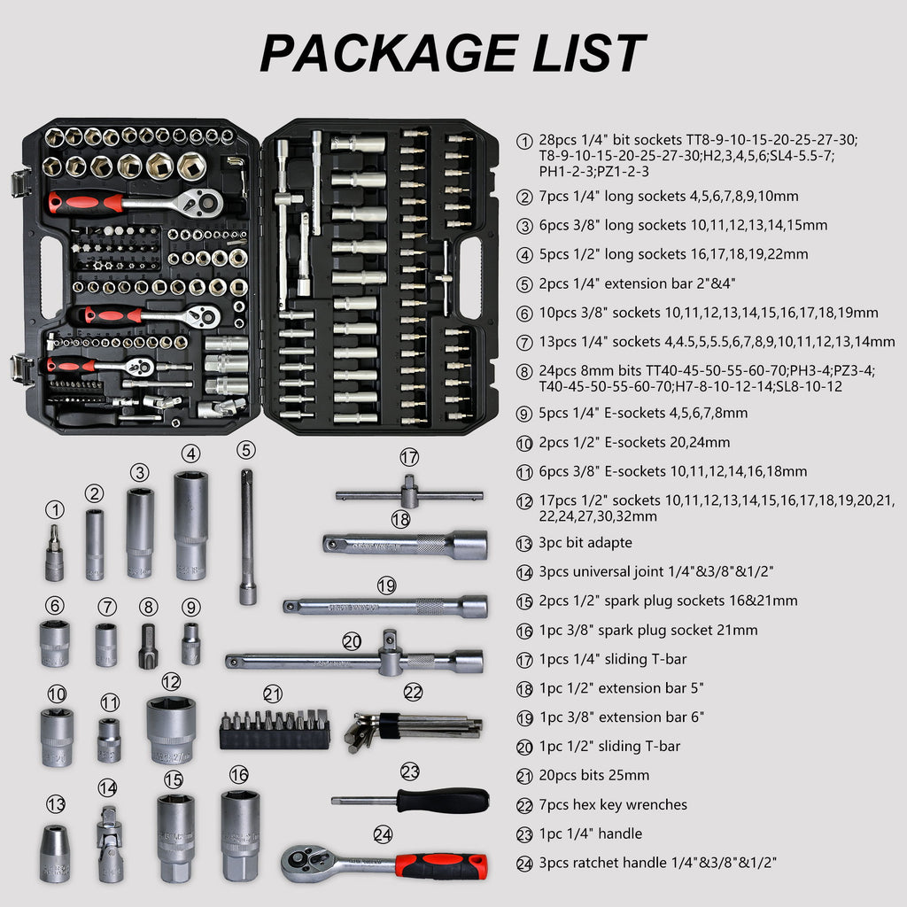 Tool Set Socket And Ratchet Wrench Toolbo 71 Pieces Toolbox Universal Home Car Repair Tool Set For Men Homeowners Diy Enthusiasts And Mechanics - Black
