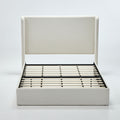 Carmen - Minimalist Upholstered Wingback Bed Frame With High Headboard
