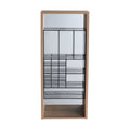 12" Wall Mounted Mirror Cabinet With Storage - Imitative Oak
