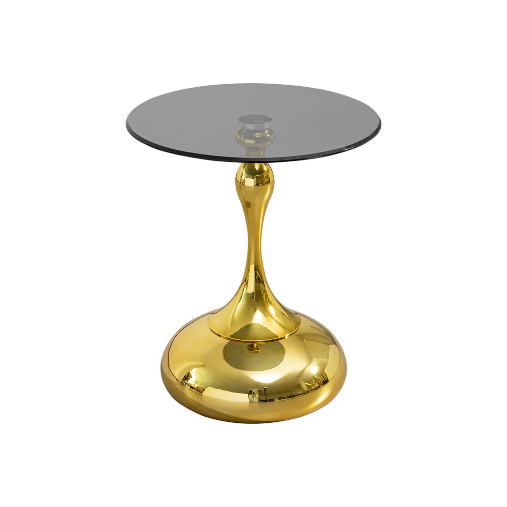 Modern Minimalist Coffee Table With Steel Legs And Tempered Glass Top