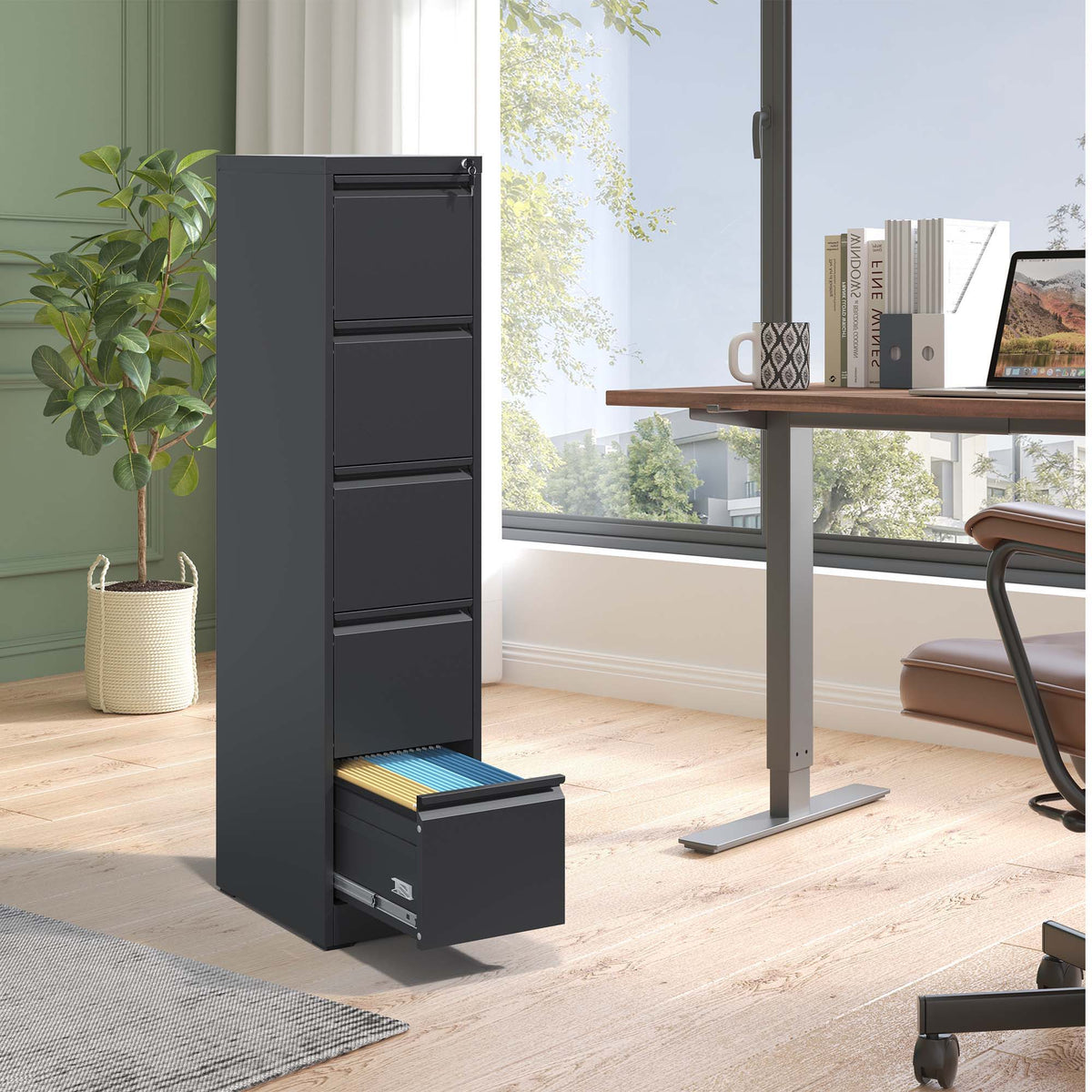 Steel Drawer Vertical File Cabinet With Lock For A4 Legal / Letter Size