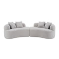 Curved 4 Seater Sofa For Small Spaces - Gray