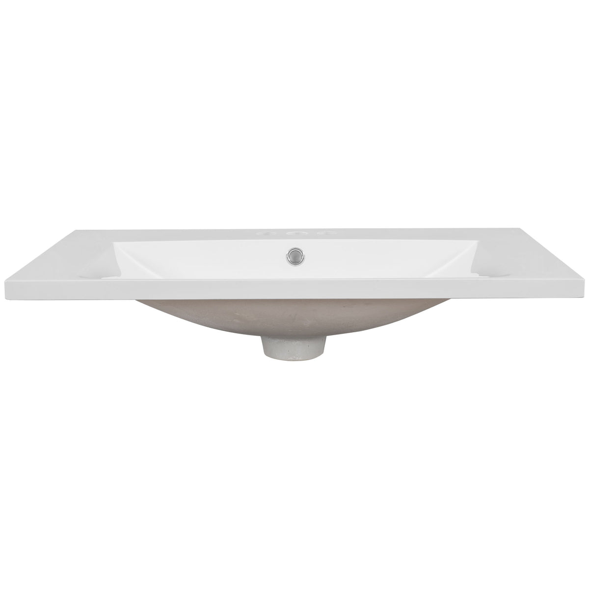 30" Single Bathroom Vanity Top With Undermount Basin, Rectangular Shape, 3 Faucet Holes - White