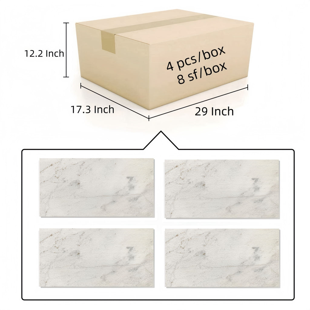 Textured Finished, 3D Tiles For Wall Decoration (Set of 4)