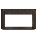 Oval Fluted Console Table With 2 Drawers And Bottom Shelf