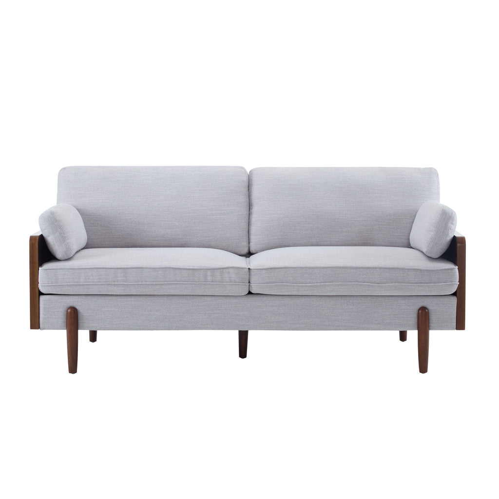 Mid Century Moderne Sofa With Wood Sides