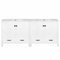 Bathroom Vanity With Sink, Soft Close Doors, Double Storage Shelves & Divided Drawer Ample Storage - White