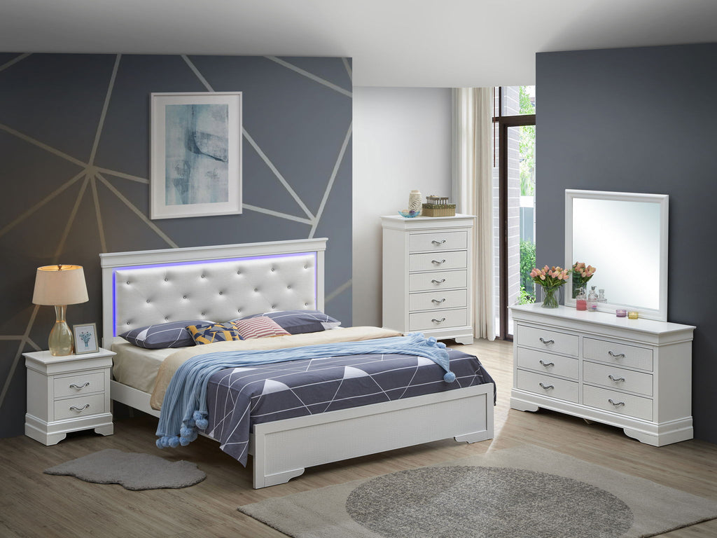 Elegant Queen Bed - Champagne