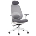 High Back Swivel Desk Chair With Height Adjustable Backrest, 3 Tilt Lock & Rotatable Headrest - Milk White