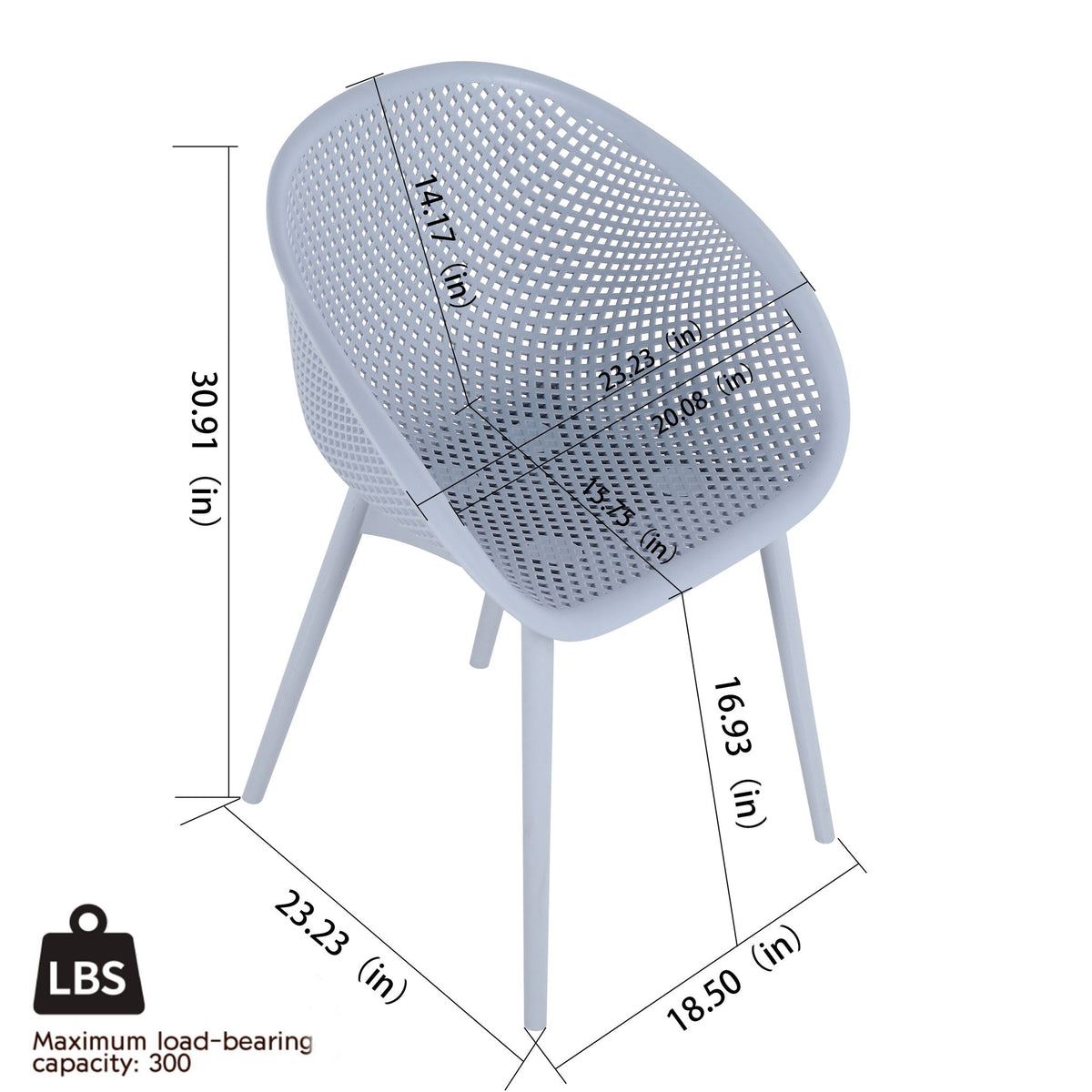 2 Piece Durable Single Chair With Hollow Out Design