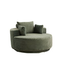 Swivel Chair With Sleeper Design, 360 Degree Rotating Base For Living Room - Green