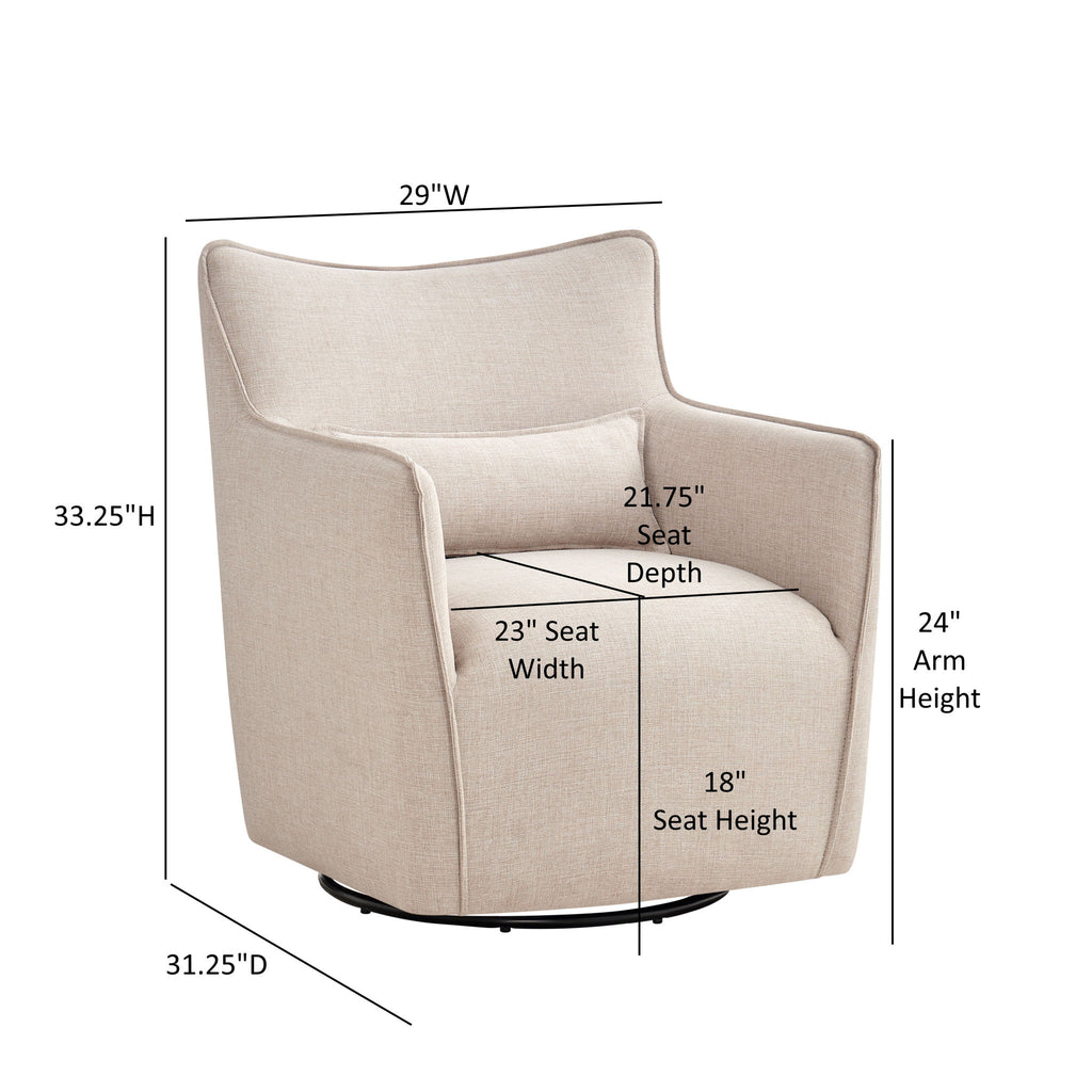 Ayla - Swivel Accent Chair With Matching Lumbar Pillow
